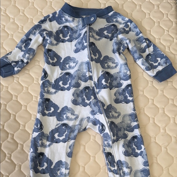 Burt's Bees Baby Blue Cloud Footie - Picture 1 of 3
